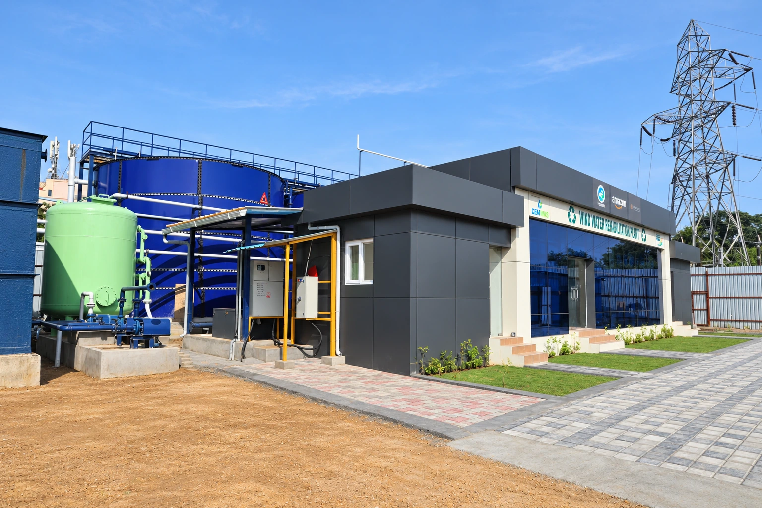 Left view of the 1 MLD wastewater reclamation plant at Kotturpuram, Chennai